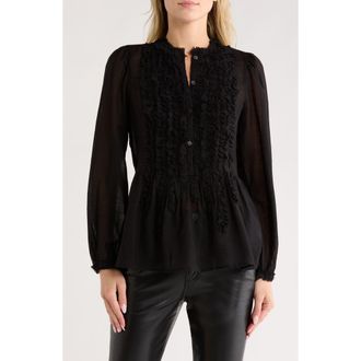 Ulla Johnson Cosima Long Sleeve Wool Tunic in Noir at Nordstrom Rack, Size 12