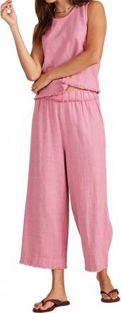 bobi Crop Wide Leg Pants In Dark Rose
