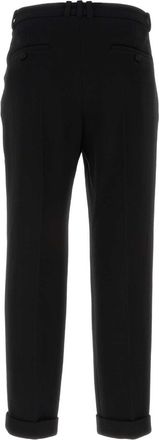 Balmain Mens Virgin Wool Trousers Black