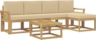 vidaXL Conjunto De Sof&aacute;s De Exterior 6 Uds. Y Beige Vidaxl