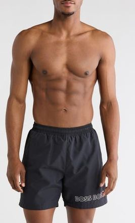 BOSS Dolphin Swim Trunks in Black at Nordstrom Rack, Size X-Large