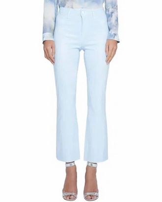 L'agence Womens Kendra High Rise Crop Flare Jean In Ice Water Coated
