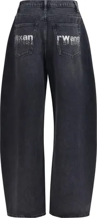 Alexander Wang Womens Jeans Crystal Balloon Grey Aged Cotton