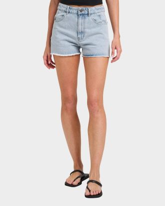 Quiksilver Mykonos Jean Short In Dusty Blue