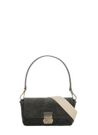 Coccinelle C-Me Lock Medium Corduroy Shoulder Bag