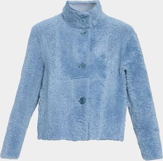 Akris Throw Over Lamb Shearling Reversible Coat
