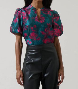 Sugarlips Kaelani Jacquard Top In Teal