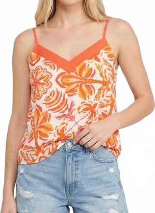 Staccato Floral Blouse Tank In Orange