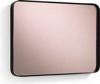 tomasucci Afterlight wall mirror, matt black/pink