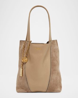 Chlo&eacute; Spin Mini Tote Bag in Leather and Suede