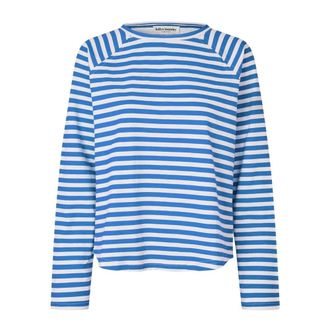 Lollys Laundry Neon Blue Cotton Tee Top - female - Lollys Laundry - Long Sleeve T-Shirts - Blue - XS - Tops