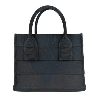 Ferragamo Black Canvas Handbag Tote Bag (Pre-Owned)