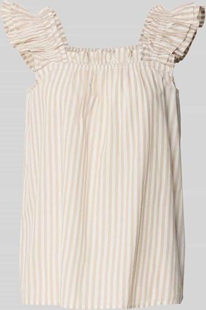 Soyaconcept Relaxed Fit Blusentop aus reiner Baumwolle Modell Rosette in Beige, Größe M