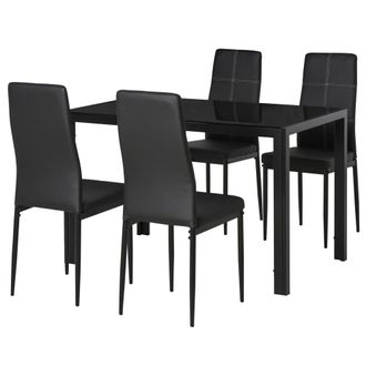 HOMCOM Conjunto de comedor 120x70x75 cm negro