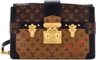Louis Vuitton Trunk Reverse canvas clutch met monogram - Zwart