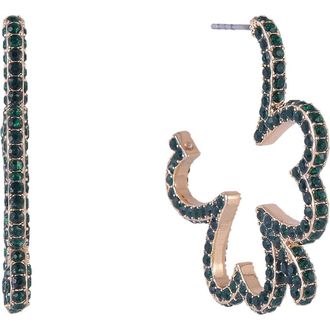 Hallmark Green Stone Shamrock Hoop Earrings at Nordstrom
