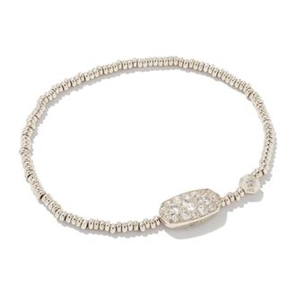 Kendra Scott Grayson Crystal Stretch Bracelet Rhodium White Crystal