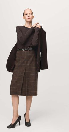 Mango Maglietta maniche lunghe cotone marrone - Donna - XXS - MANGO