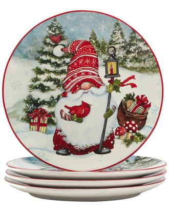Certified International Christmas Gnomes Dinner Plates (Set Of 4)