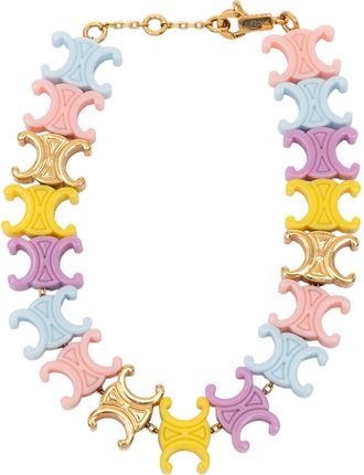 Celine Pre-owned Womens Multicolor Plexiglass Triomphe Baby Bracelet - Mustard - One Size