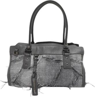 Burberry Pre-owned Handbags, female, Gray, Size: ONE SIZE Pre-owned Leather Handbag