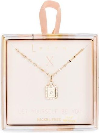 Leith Initial Pendant Necklace in X- Clear- Gold at Nordstrom Rack