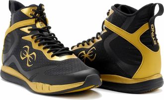 Sting Viper Boxing Shoes 2.0, Lightweight and Durable Boxing Gear, Unisex Boxing Equipment for Better Movement, Breathability, and Support, Black/Gold, 9 UK
