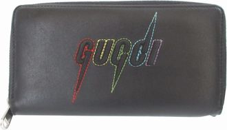 Gucci Black Leather Long Wallet (Bi-Fold) (Pre-Owned)