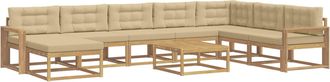 vidaXL Conjunto De Sof&aacute;s De Exterior 9 Uds. Y Beige Vidaxl