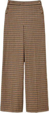 Twin-Set Houndstooth Wide-Leg Trousers With Tailored Fit