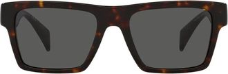 Versace Rechthoekige zonnebril Donkergrijs Havana frame - unisex - Zonnebrillen - Bruin - 54 MM - Accessoires