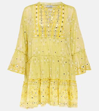 Juliet Dunn Broderie anglaise cotton minidress