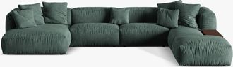 MICADONI Modulares Design Panorama Sofa Martina - Samtbezug Petrol