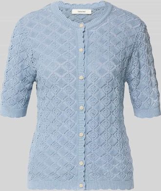 Selected Regular Fit Strickjacke aus reiner Baumwolle Modell SOFIA in Hellblau, Gr&ouml;&szlig;e XL