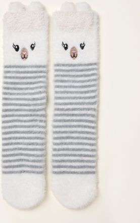 Fat Face FatFace Cream Llama Fluffy Socks