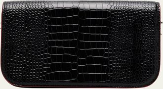 Christian Louboutin Paloma Small Croc-Embossed Leather Clutch