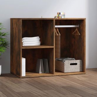 vidaXL Vidaxl - Mueble Vestidor Madera Contrachapada Roble Ahumado 80x40x65 Cm