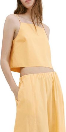 Mango Crop Cotton Camisole in Pastel Yellow at Nordstrom, Size X-Small
