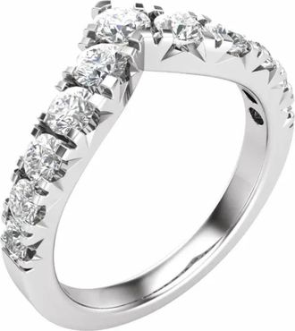 Pompeii3 1ct TW Graduated Diamond Wedding Curved Contour Ring 14k Gold Lab Grown