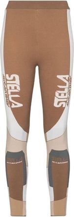 Stella McCartney Stella Mccartney Ladies Khaki Sporty Logo-Print Leggings, Brand Size 36 (US Size 2)
