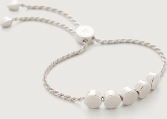 Monica Vinader Sterling Silver Linear Bead Friendship Chain Bracelet