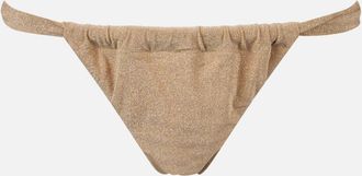 MC2 Saint Barth Woman Gold Lurex Cheekiest Swim Briefs Noelle