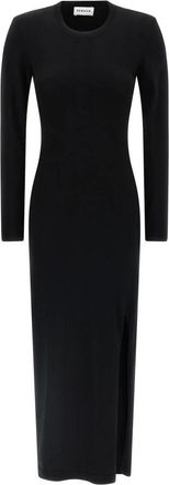 P.A.R.O.S.H. Lime 25 Midi Jurk - Dames - Kleedjes - Zwart - M - Wol - Kleedjes
