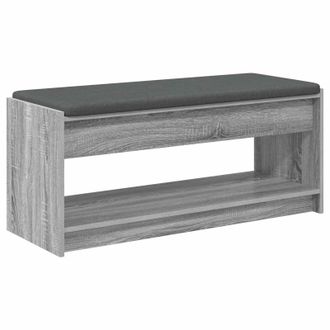 vidaXL Banco De Entrada Con Coj&iacute;n Gris Sonoma 103 X 38 X 45 Cm Vidaxl