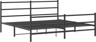 vidaXL Estructura Cama Sin Colch&oacute;n Con Estribo Metal Negro 183x213 Cm Vidaxl