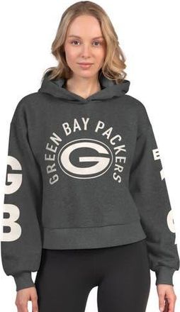 Starter Womens Starter Heather Charcoal Green Bay Packers Star Player Cropped Fleece Pullover Hoodie at Nordstrom, Size Xx-Large