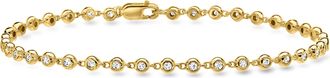 RS Pure by Ross-Simons Bezel-Set Diamond Tennis Bracelet in 18kt Gold Over Sterling