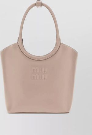 Miu Miu ivy leather tote handbag double handles