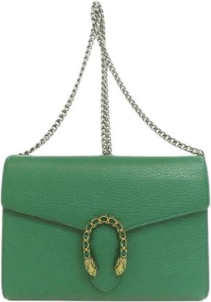 Gucci Pre-owned Cross Body Bags, female, Green, Size: ONE SIZE Pre-owned Chain Shoulder Wallet