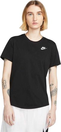 Nike Dames Club T-shirt (Zwart)